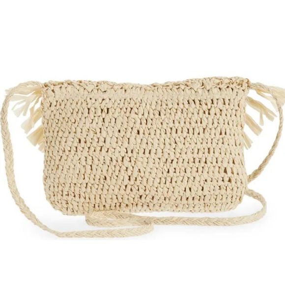 Crossbody Crocheted Straw Bag by Urban Expressions VEGAN 10.5 x 7 x 0.5 inches - Picture 5 of 15